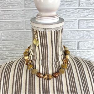 Beaded Statement Necklace & Earrings Set